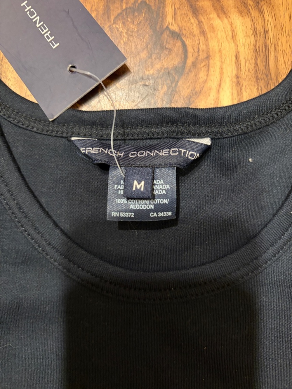 NWT French Connection Black Crewneck Logo Tee - Picture 3 of 8